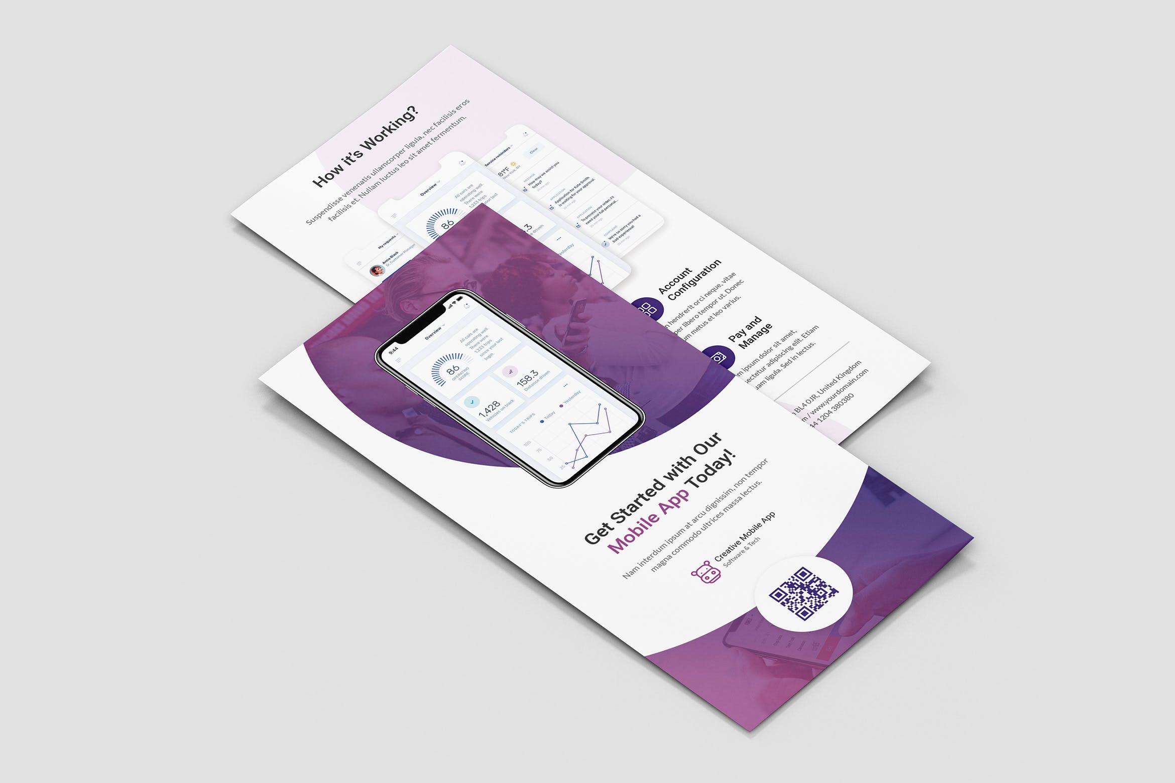 创意APP应用DL传单设计模板 Flyer DL – Creative App插图