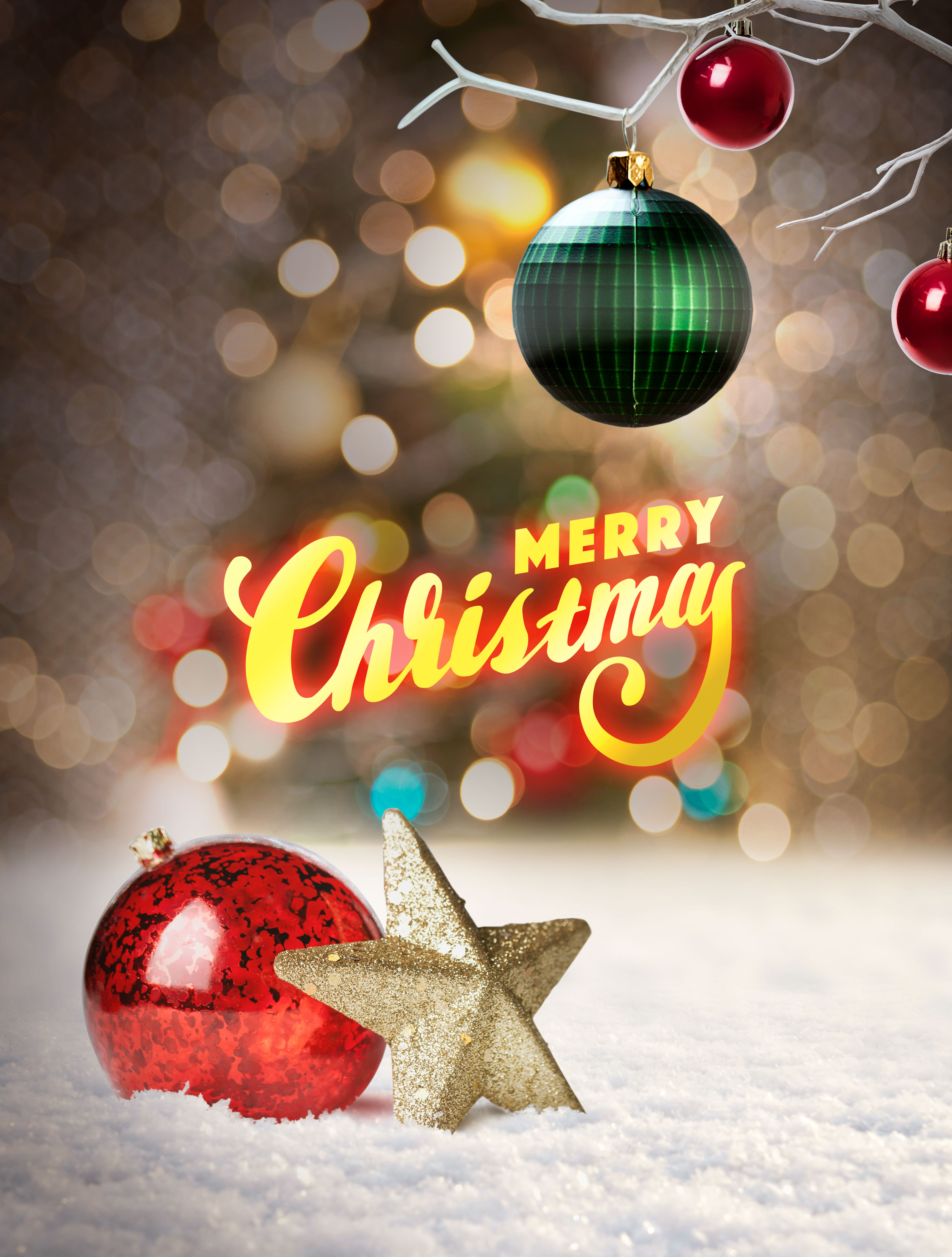 圣诞快乐主题多用途海报psd模板插图