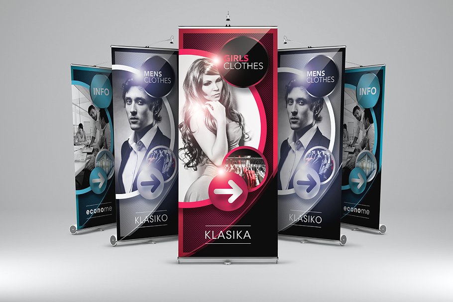 时尚服饰主题X展架广告模板 Point It – Roll-Up Banner 1插图(3)