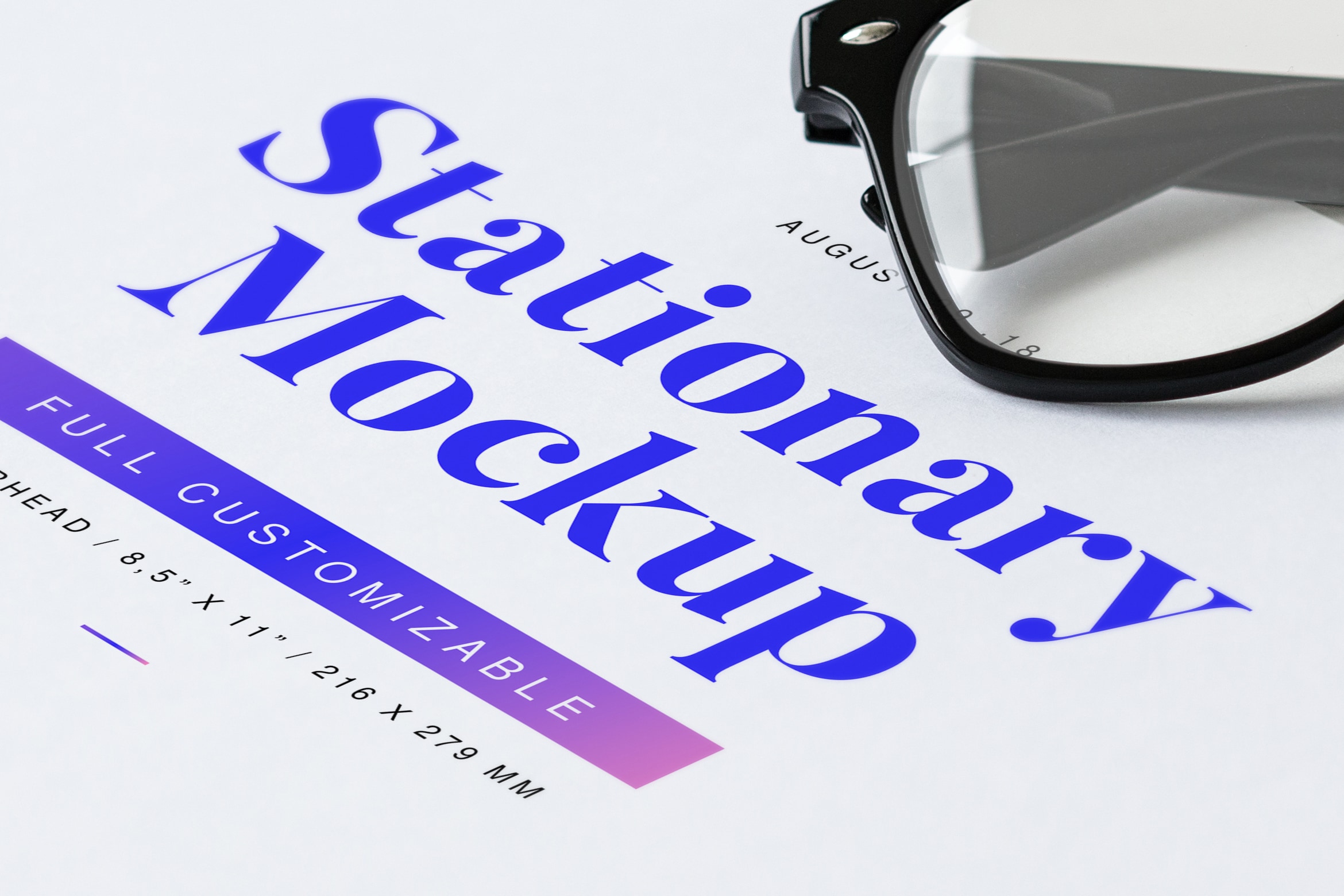 简约大方企业信笺信头设计样机模板01 Letterhead Mockup 01插图(1)