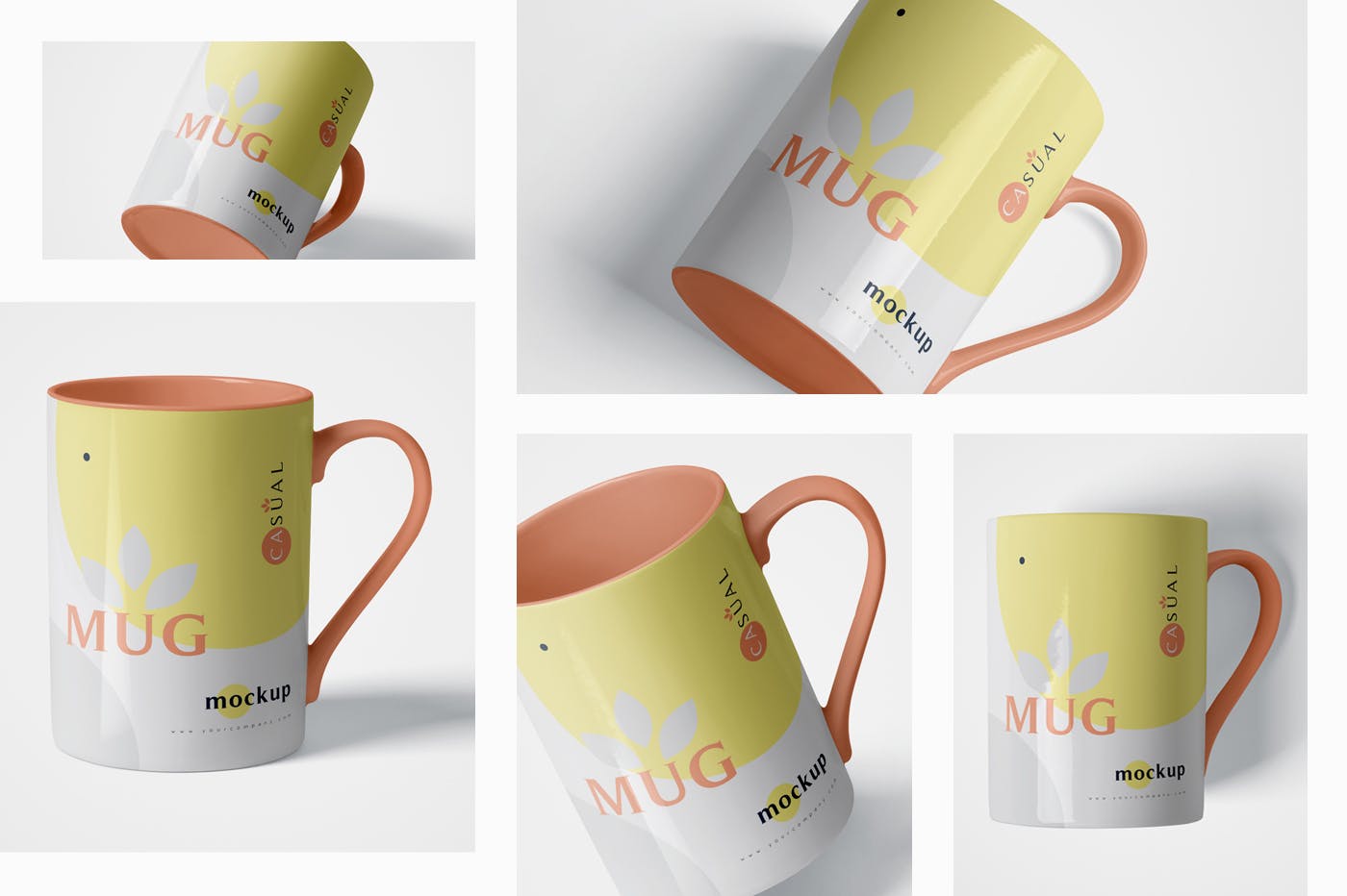 马克杯图案设计多视觉预览样机模板 5 Mug Mockups插图(1)