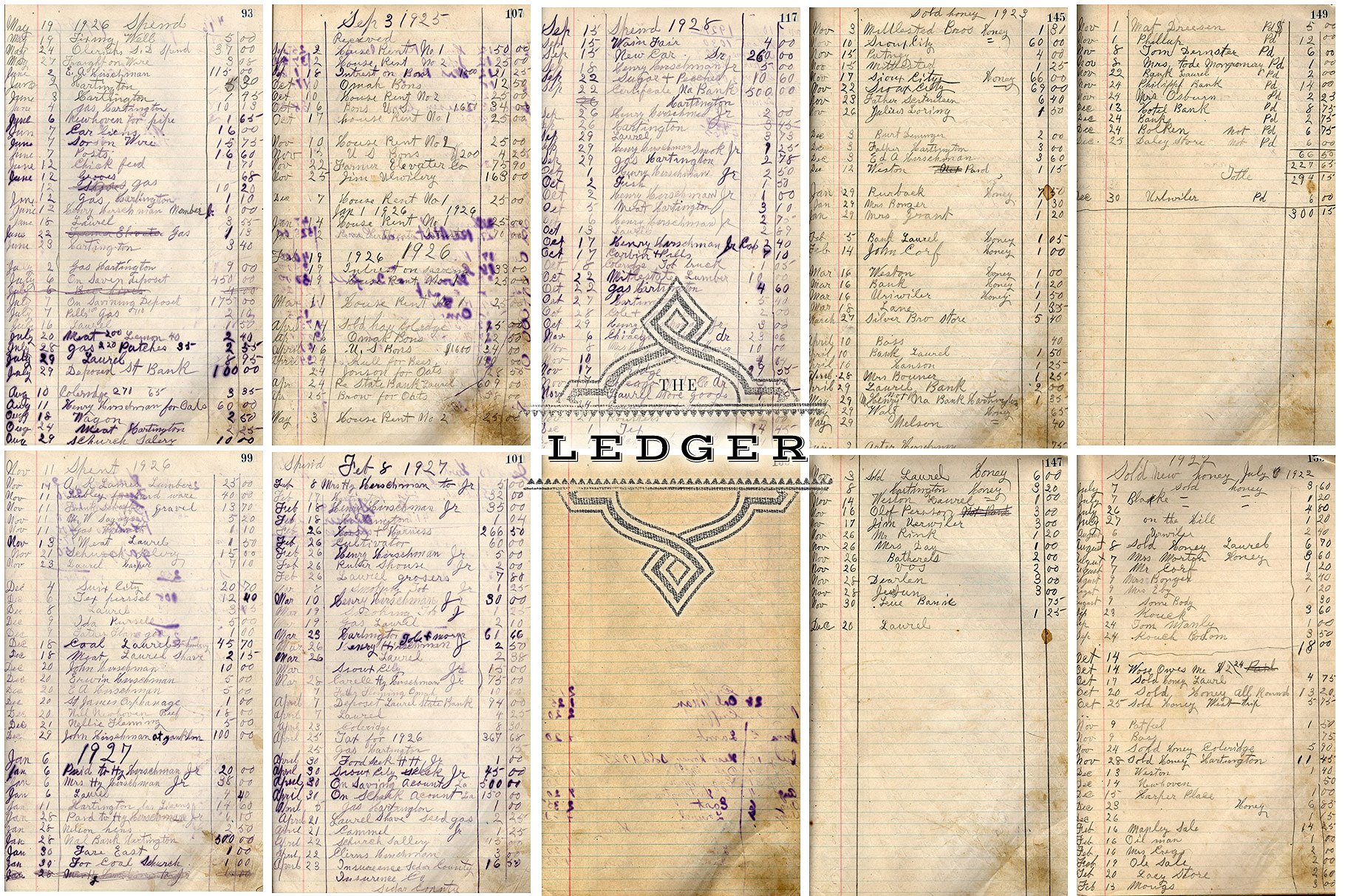 复古分类账本高清叠层&纸张 Ledger Hi-Res Overlays & Papers插图(7)