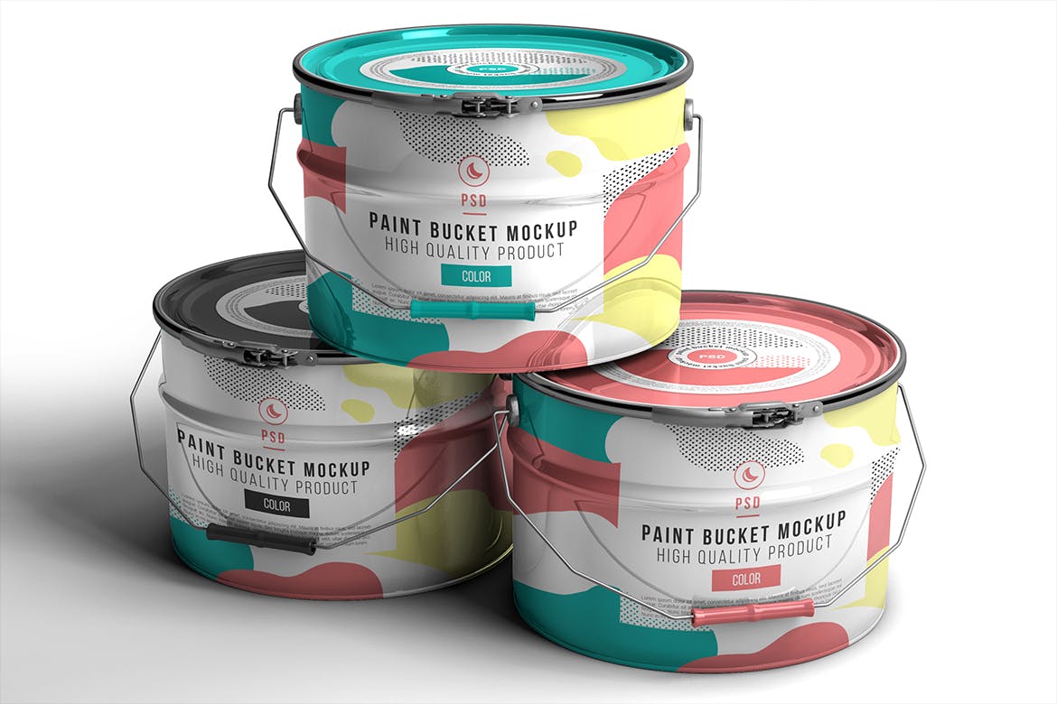 油漆桶外观设计样机模板 Paint Bucket Mockup插图(3)