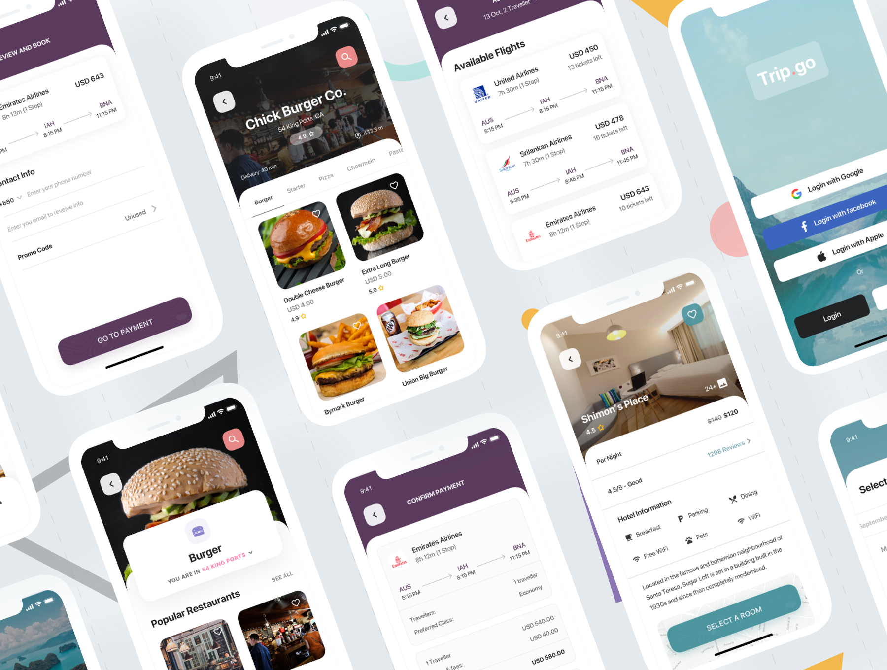 素材库下午茶：旅游旅行类App UI套件[XD,Fig,Sketch]插图(2)