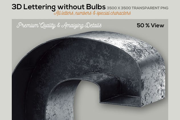 大帐篷灯泡装饰金属字体场景模板6 Marquee Light Bulbs Chaos 6 – Black 2 Lettering插图(2)