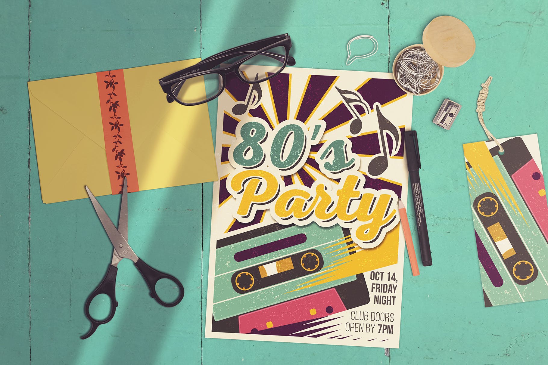 海报手绘设计创作场景样机模板 Poster Scene Creator插图(1)