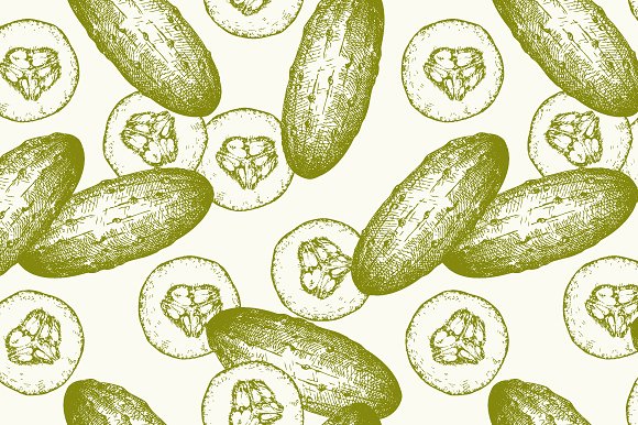 复古风格蔬菜插画素材 Vintage Vegetables Collection插图(4)