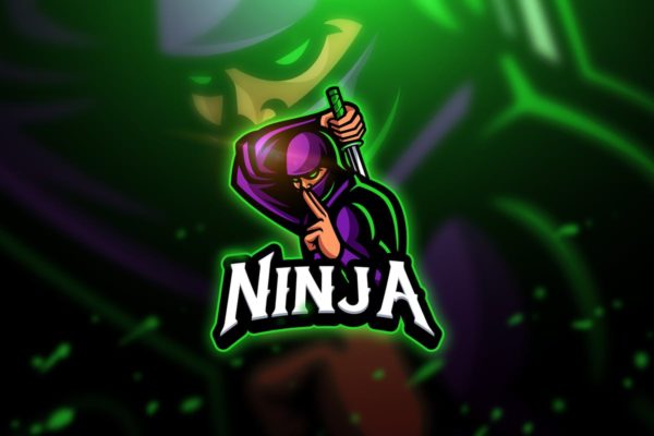 蒙面忍者电子竞技队徽Logo模板 Ninja 3 – Mascot &amp; Esport Logo
