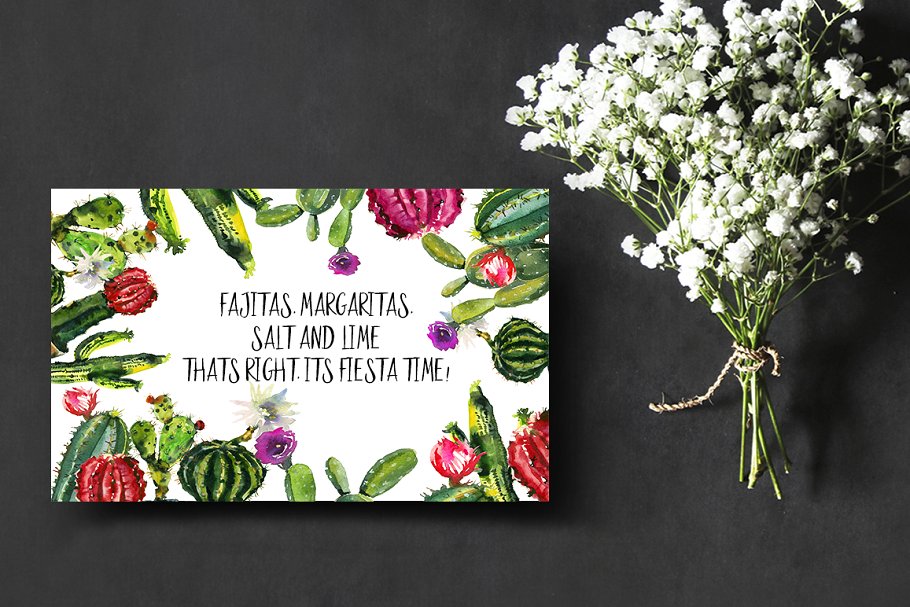 仙人掌水彩剪贴画 Pretty Cactus Watercolor Clipart Set插图(9)