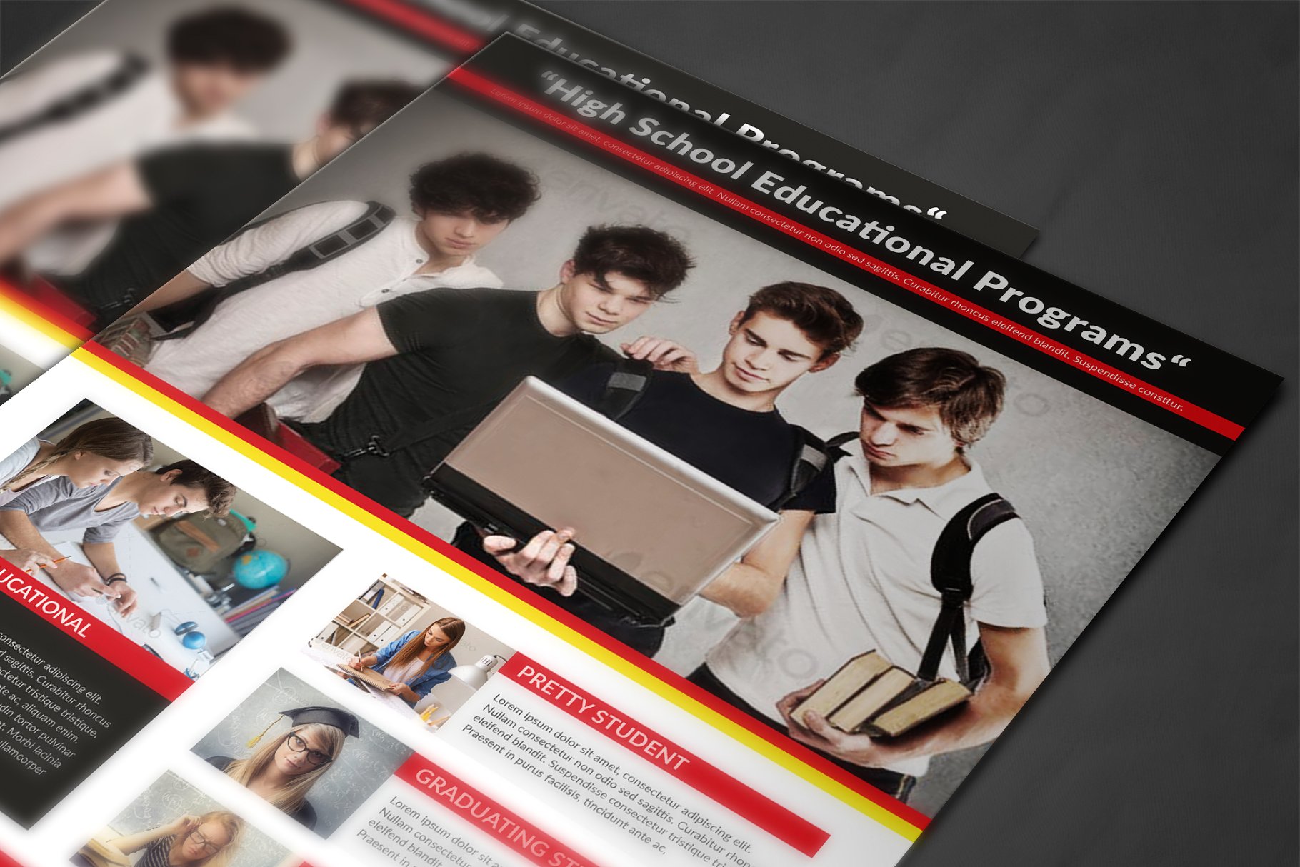 开学季教育机构单张印刷传单模板 High School Flyer Templates插图(3)
