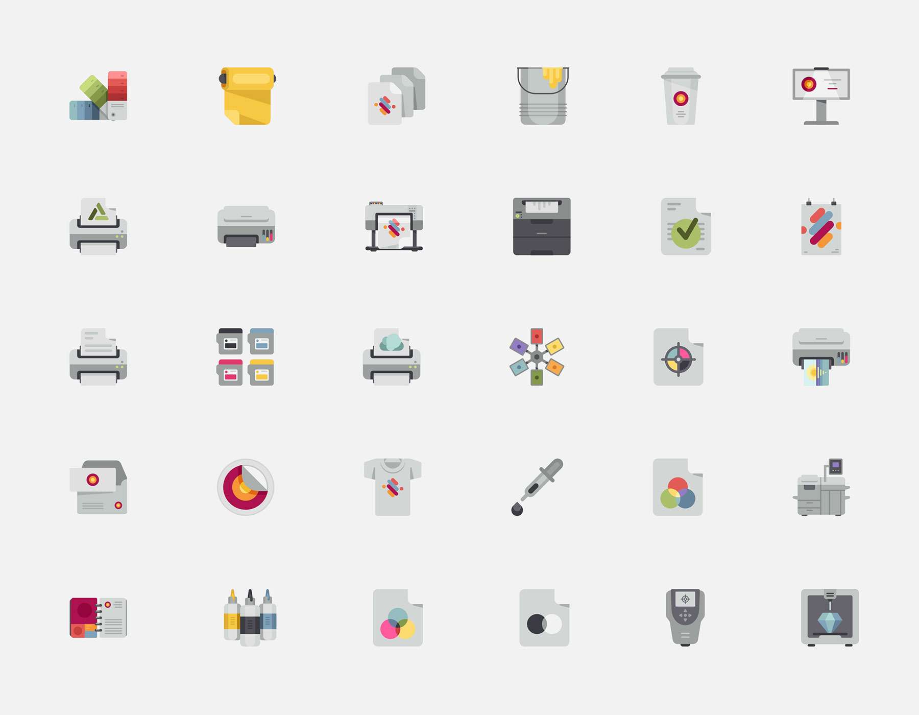 30 枚印刷元素图标