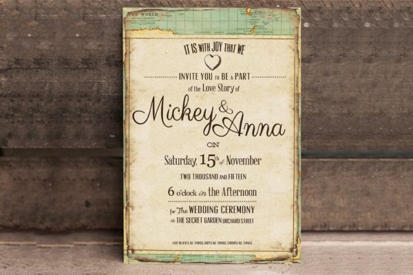 复古旅行婚礼设计模板合集 Vintage Journey Wedding Suite