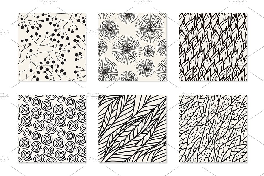 花卉图案无缝纹理 Floral Seamless Patterns Bundle插图(3)