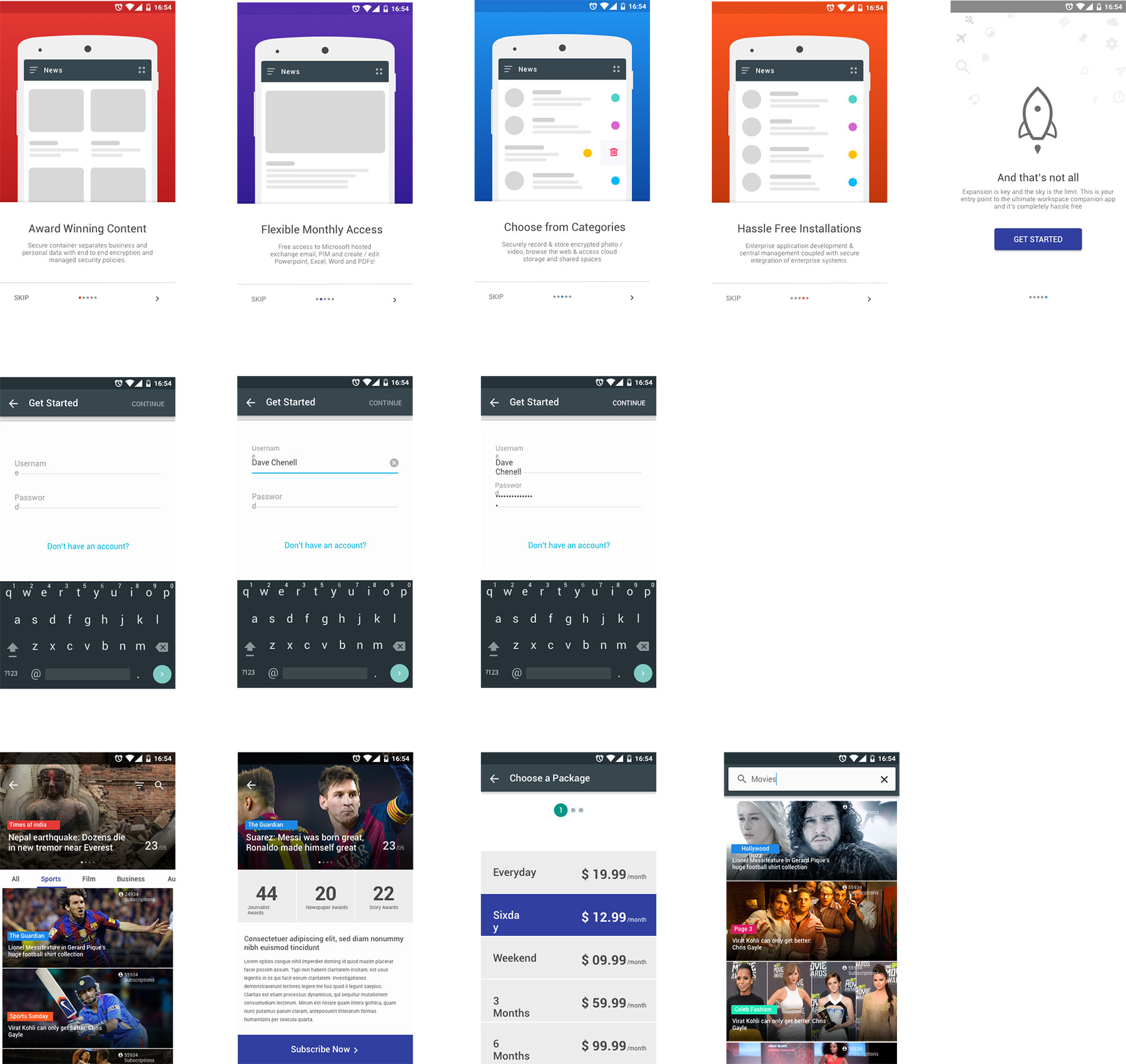 报纸订阅 App UI & UX