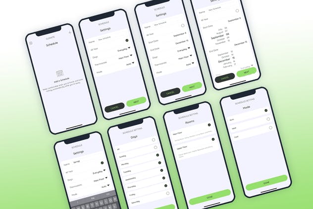 室温控制智能家居移动应用UI模板 Temperature Smarthome Mobile UI – FP插图(4)
