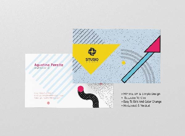 特色流行商务卡（名片）图形模板插图