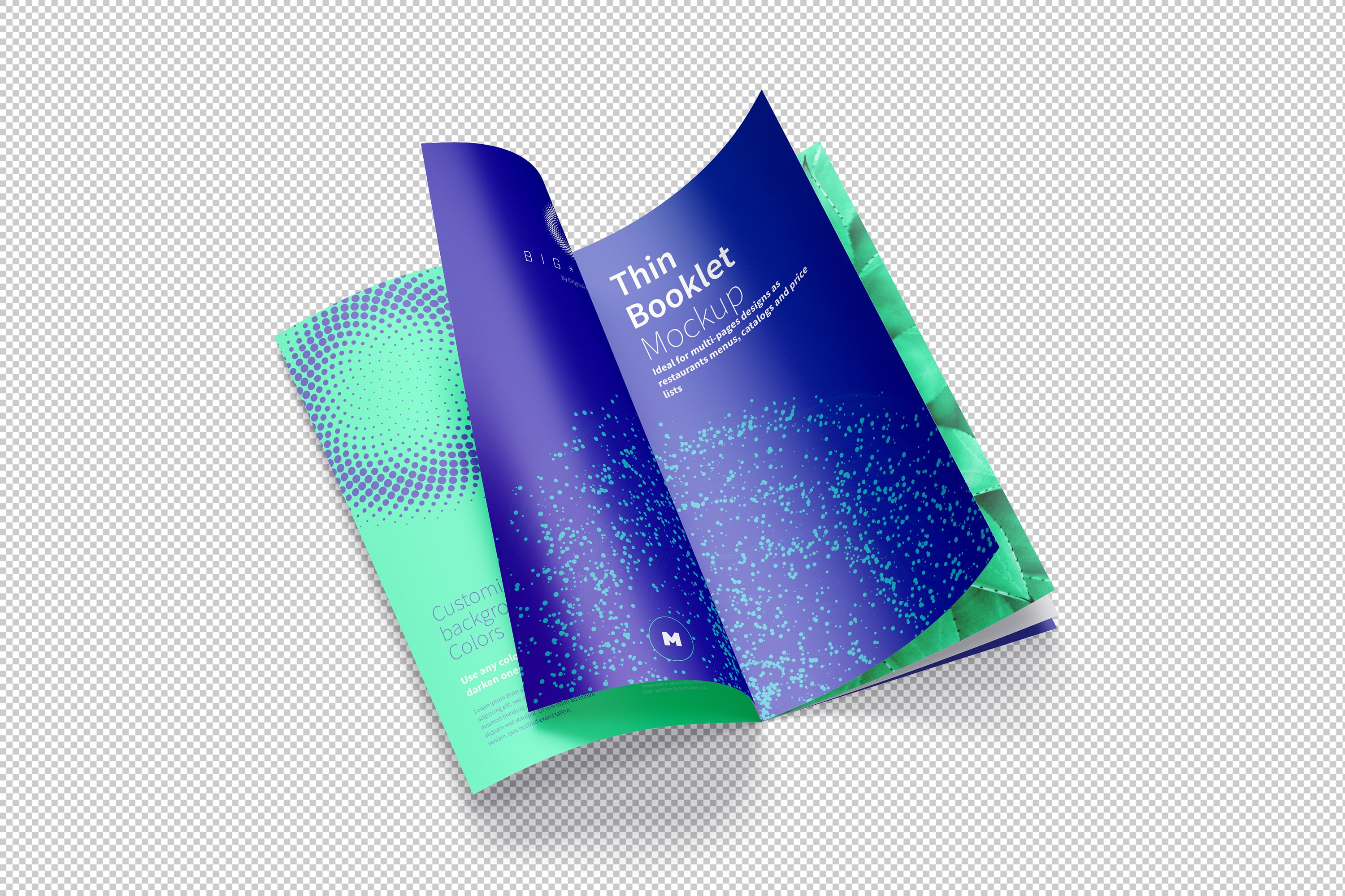 企业品牌宣传册设计翻页效果样机模板02 Thin Booklet Mockup 02插图(4)