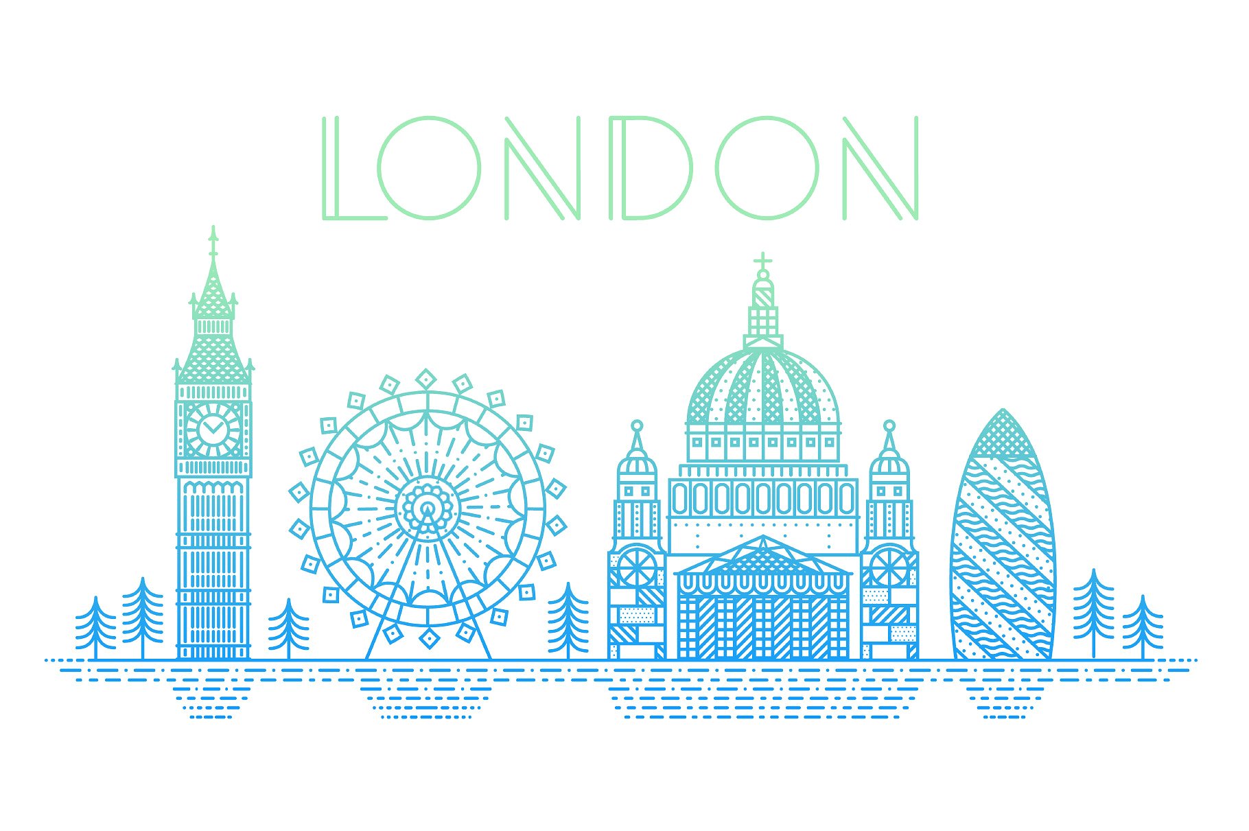 实验室物品线条图形AI笔刷&纹理 Single Weight Line Art Lab插图(1)