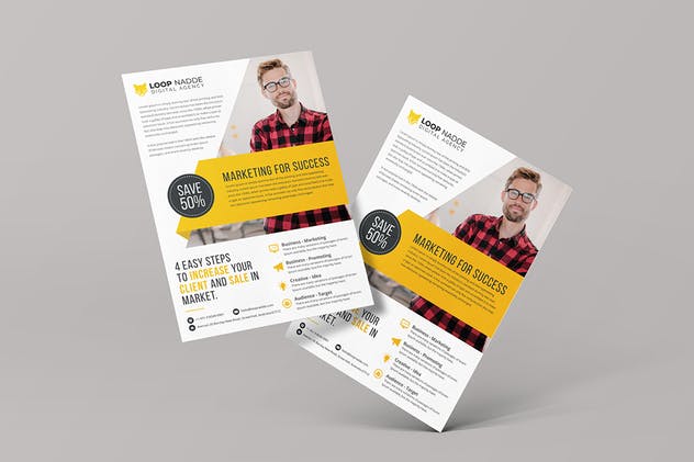 企业业务合作宣传海报设计PSD模板 Corporate Flyer插图(3)