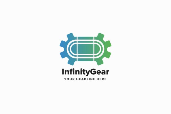 无限齿轮Logo标志模板 Infinity Gear Logo Template