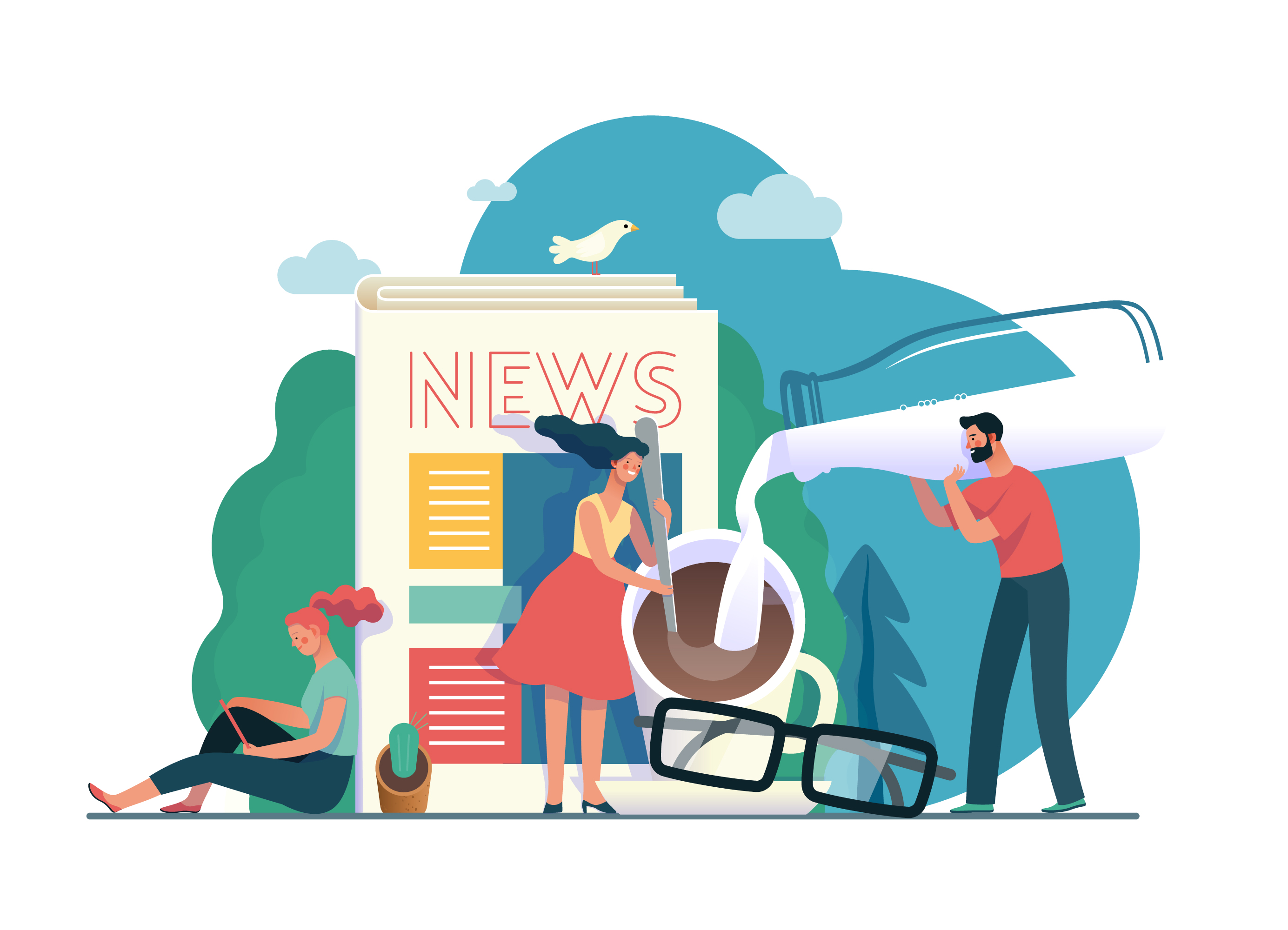 互联网多种商业业务概念扁平化插画下载[Ai]插图(3)