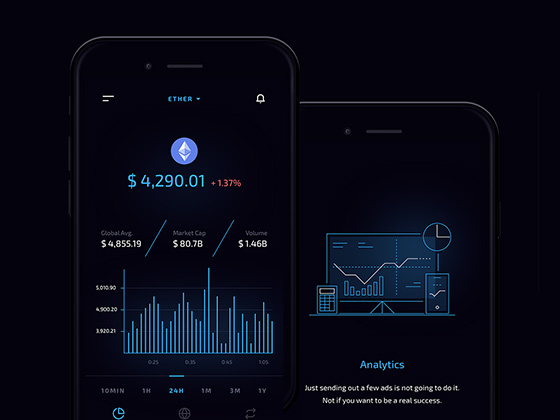 暗色调 Crypto 应用界面包素材之家精选sketch素材