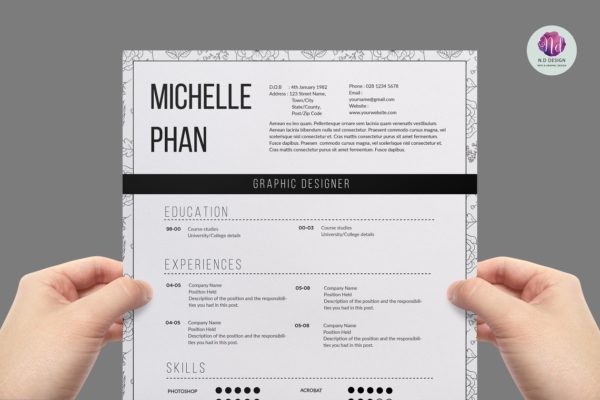 现代电子简历模板 Modern 1 page resume