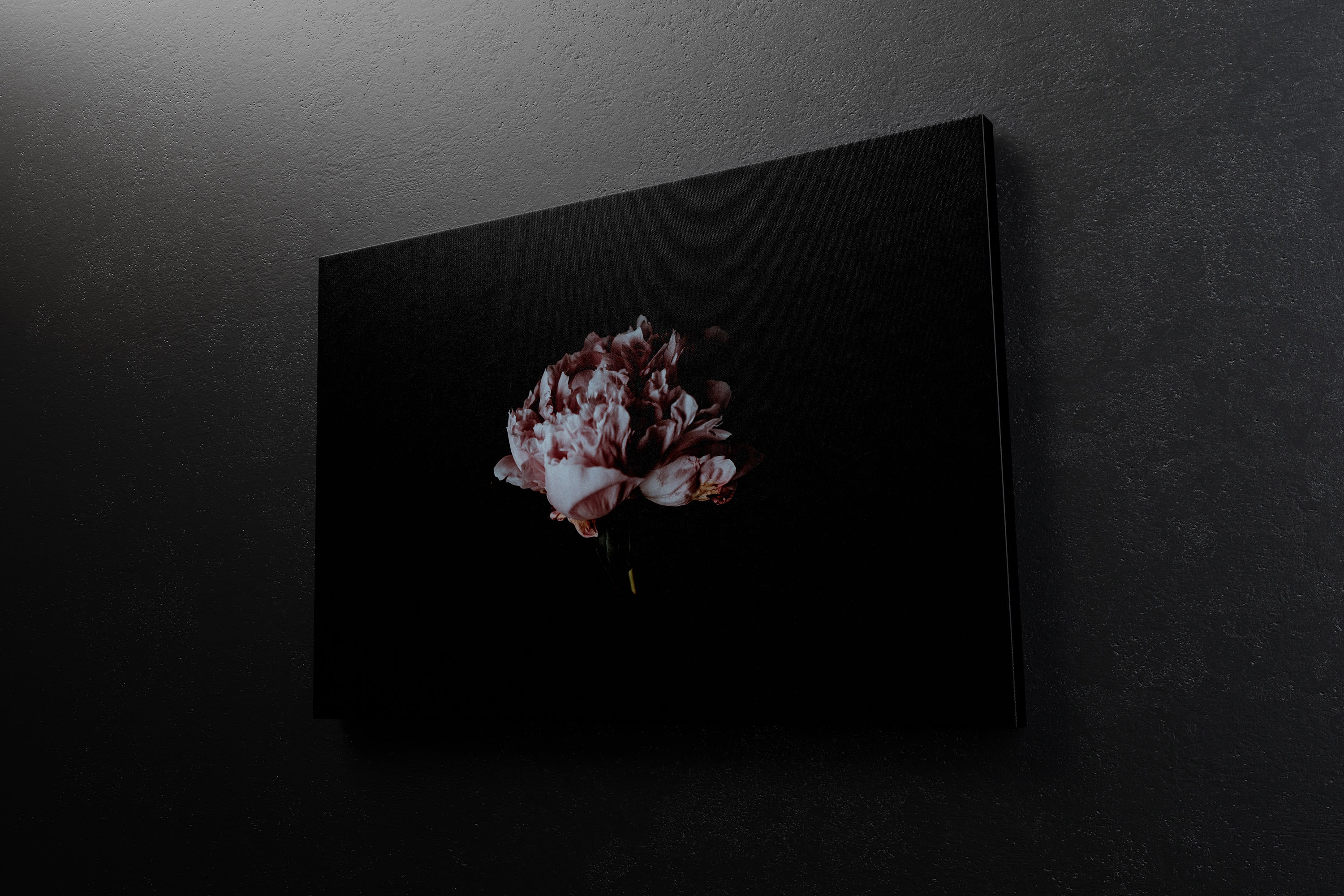 挂墙画框画布艺术作品＆照片展览右视图样机素材 3:2 Landscape Canvas Mockup Hanging on Wall, Right View插图(3)