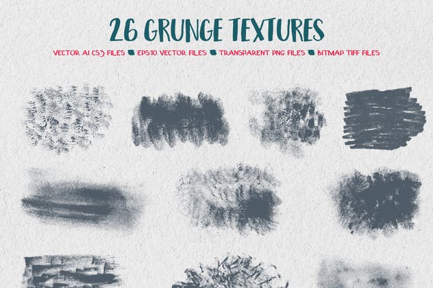 手工绘制粗糙笔刷无缝图案纹理 Hand Crafted Textures and Patterns插图(1)