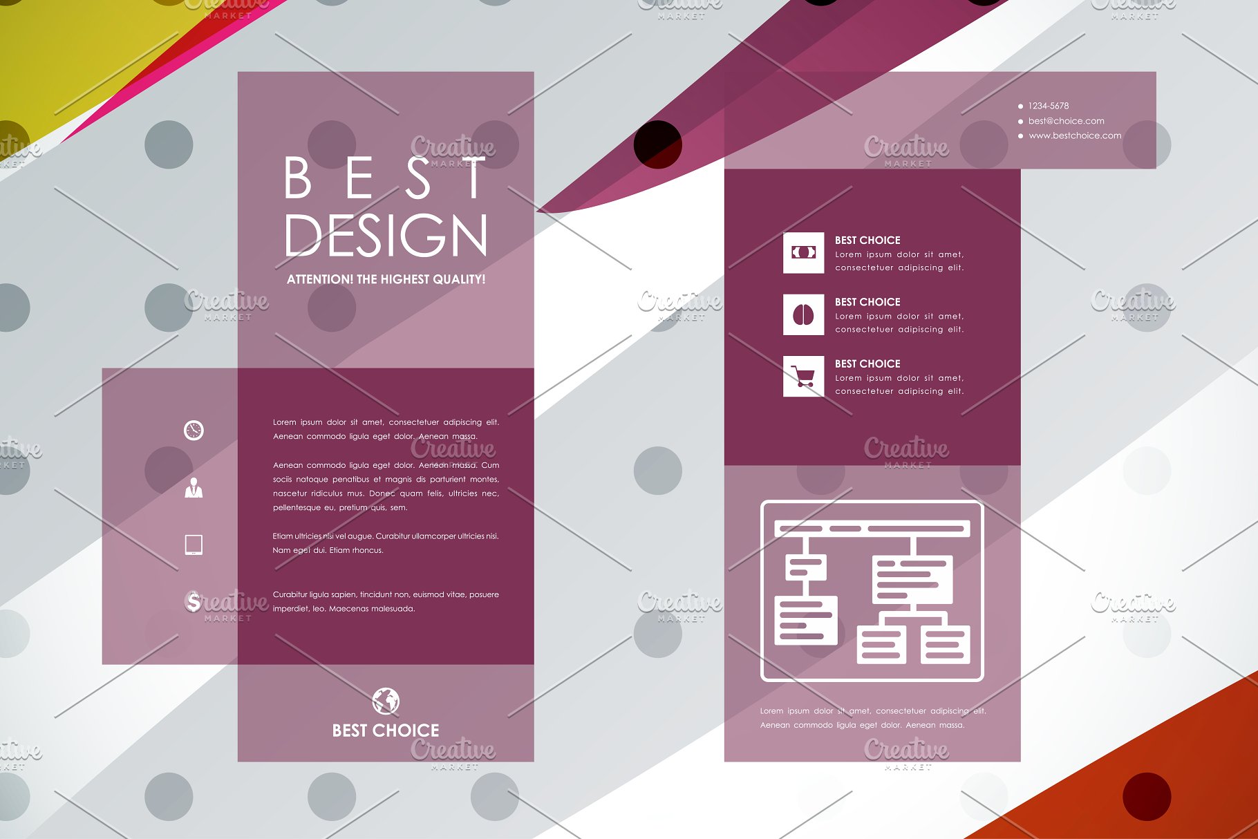 数十款抽象图形背景小册子模板合集 84 Abstract Brochures插图(25)