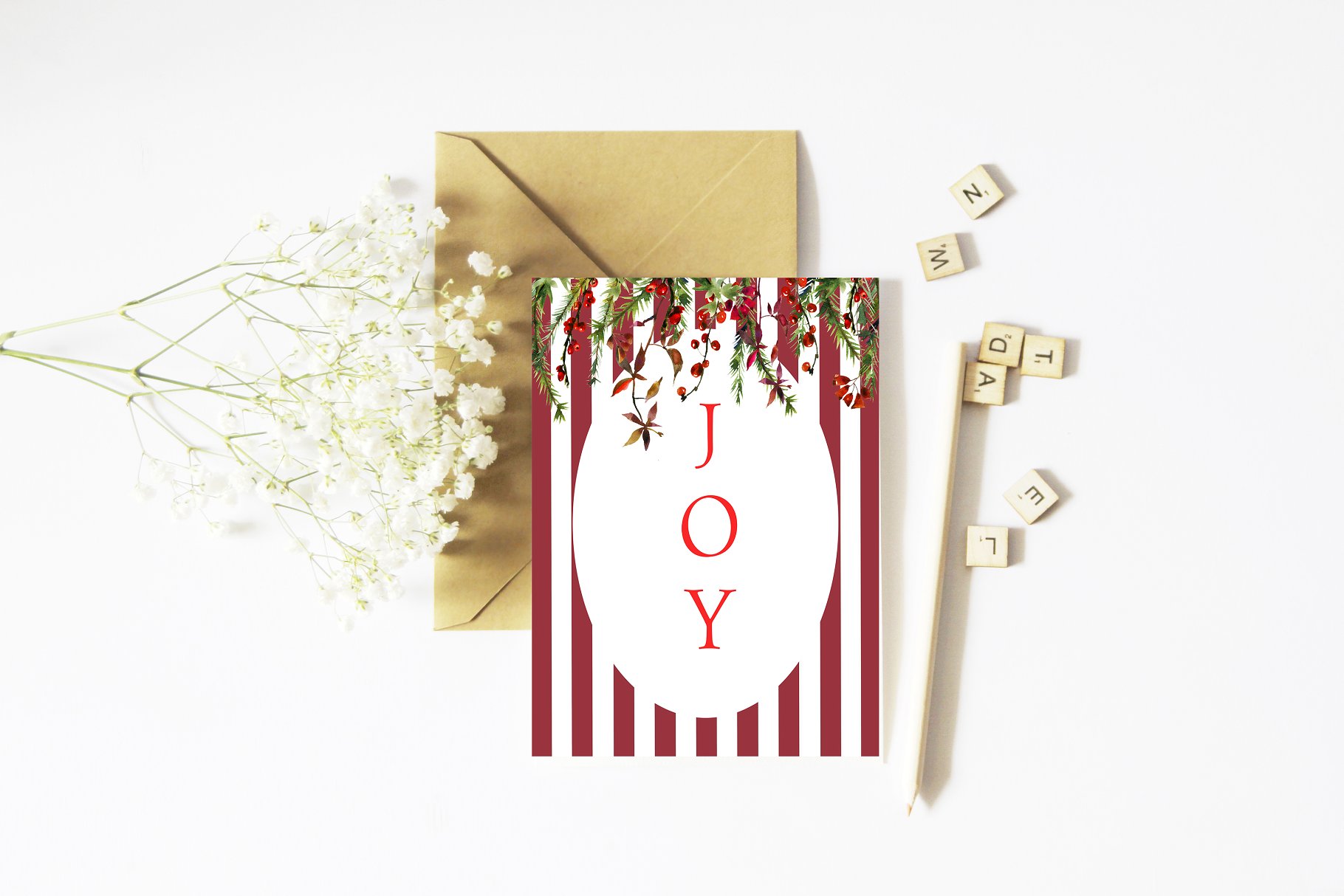 圣诞主题水彩花卉素材集 Watercolor Christmas Floral Set插图(9)