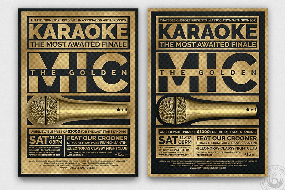 夜总会卡拉OK传单套装创意海报传单设计插图(7)