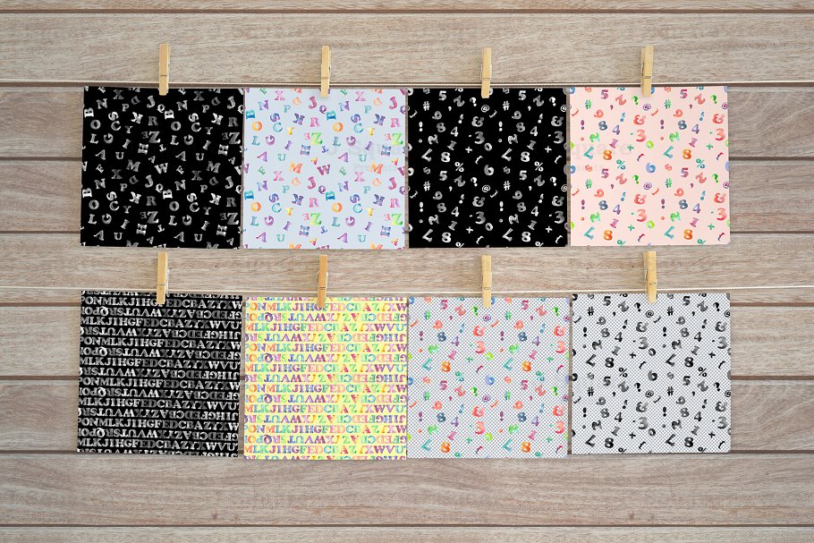 水彩字母&数字剪贴画 Watercolor Alphabet & Number Bundle插图(1)