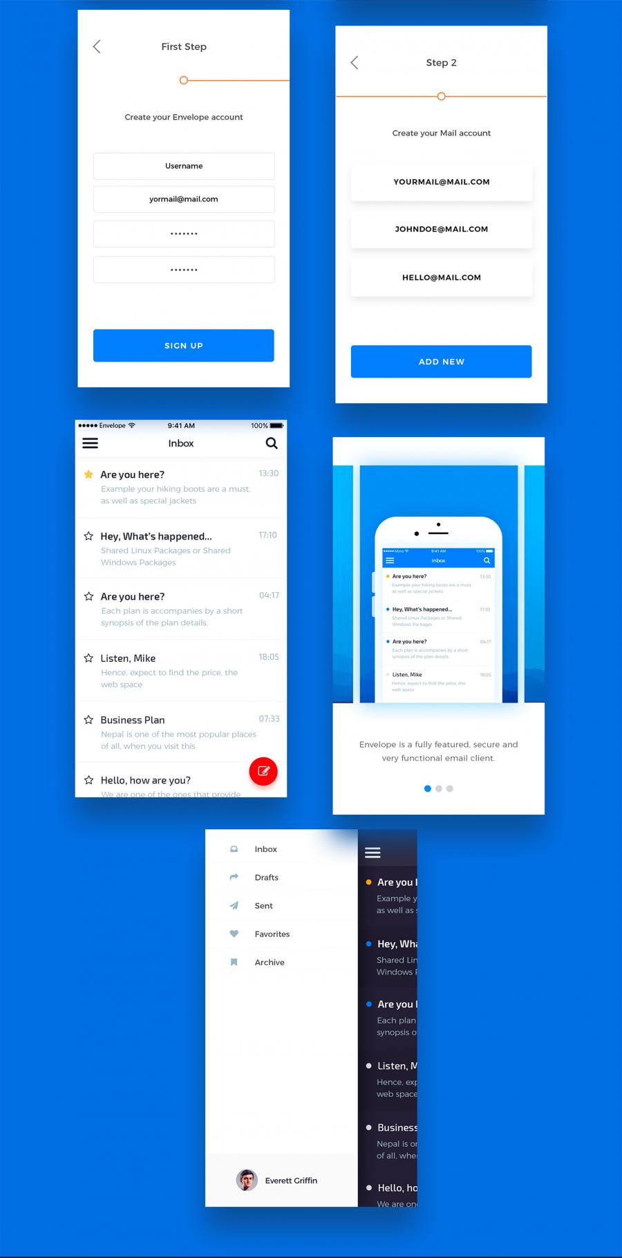 一套支持多种设备分辨率的邮件UI KITS下载[PSD,Sketch]插图(9)