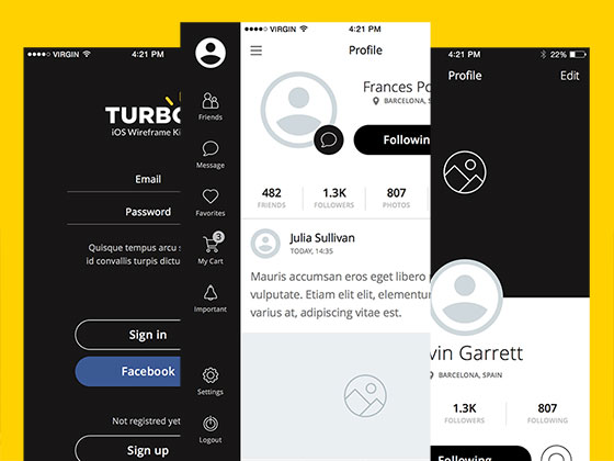 Turbo iOS Wireframe素材之家精选sketch素材