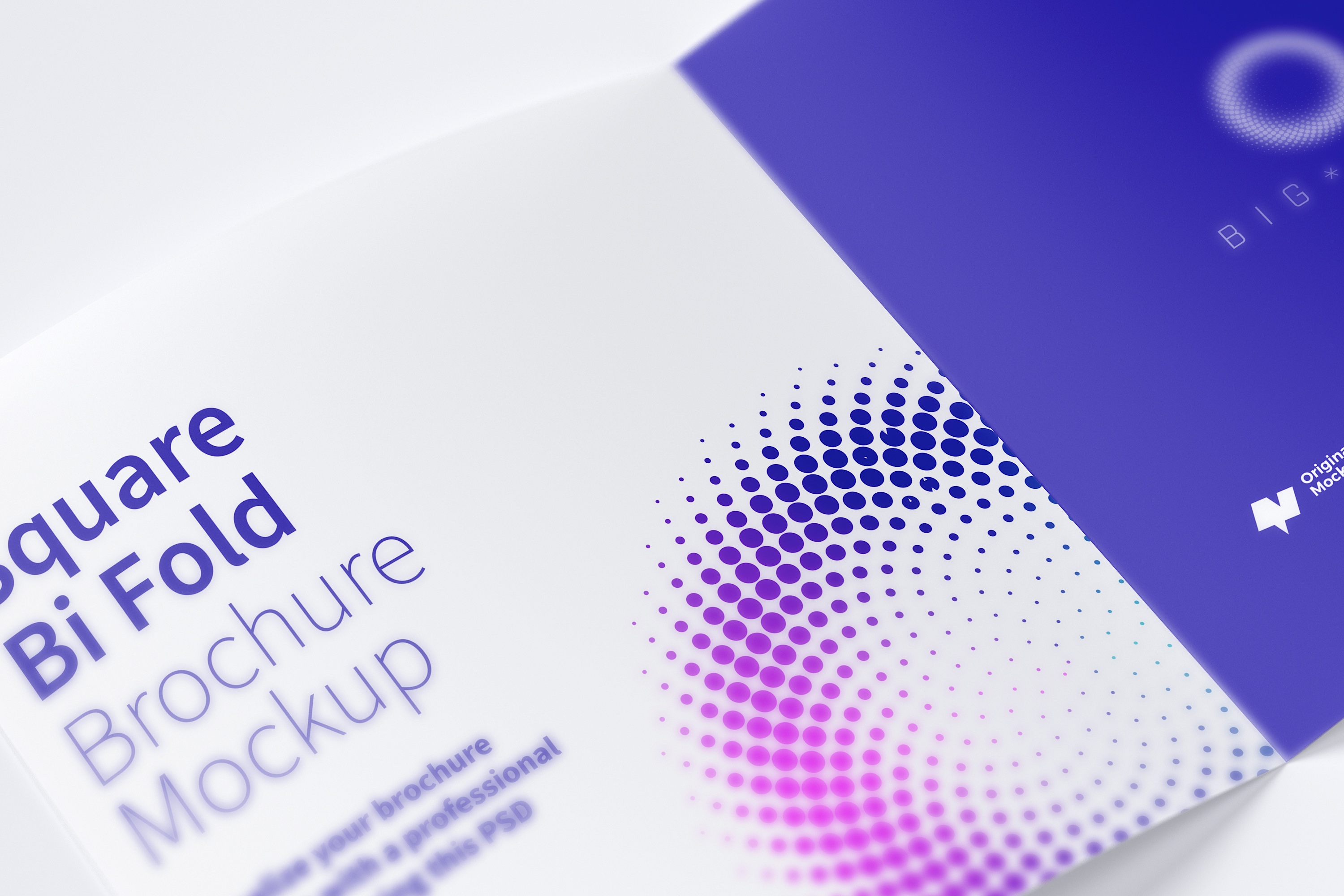 方形对折页传单设计印刷效果图样机05 Square Bi Fold Brochure Mockup 05插图(1)