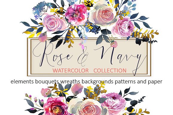 水彩玫瑰牡丹剪贴画 Watercolor Roses Peonies Clipart插图(19)