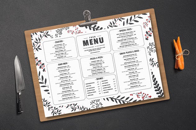 极简主义圣诞晚宴食物菜单 Christmas Food Menu插图(3)