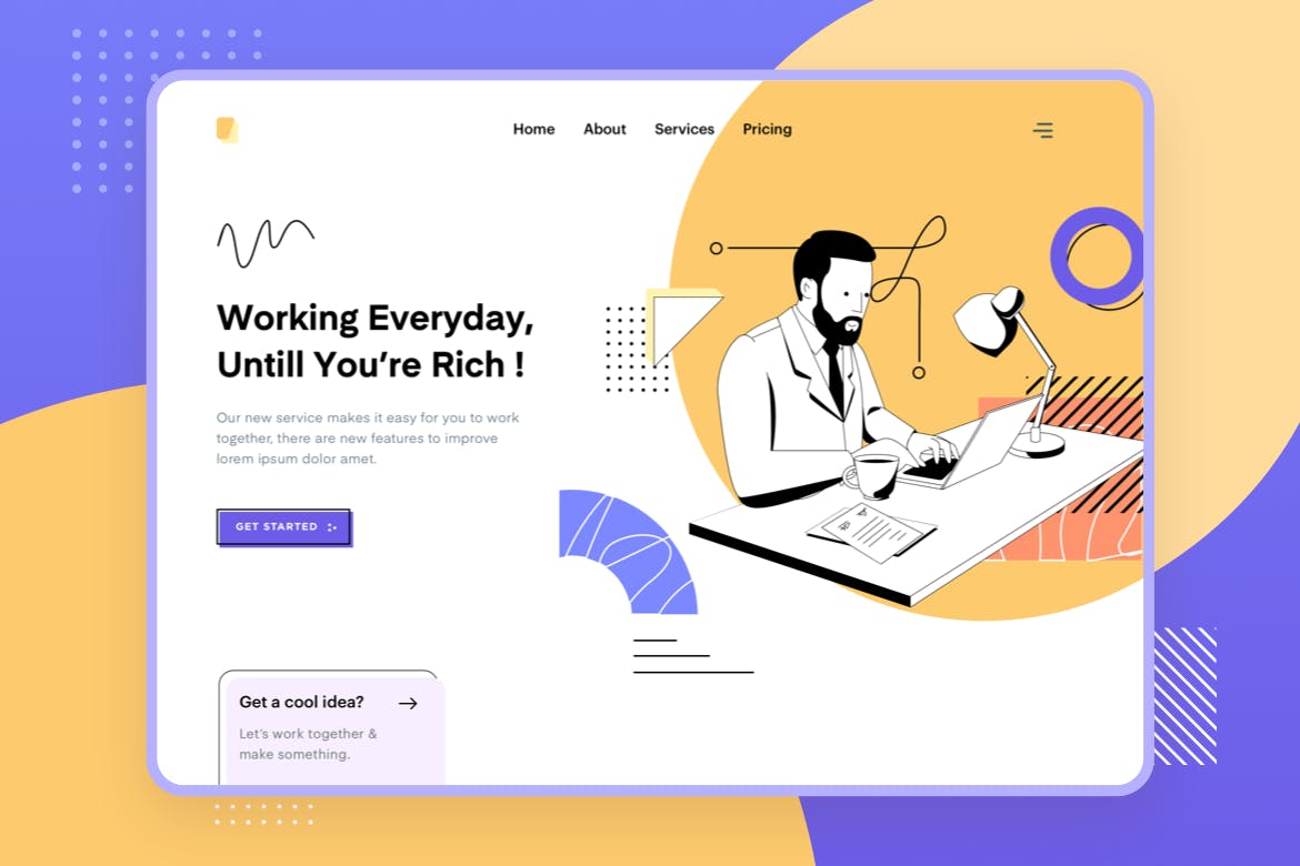 职场工作主题网站设计矢量插画设计素材 Liner – Work插图