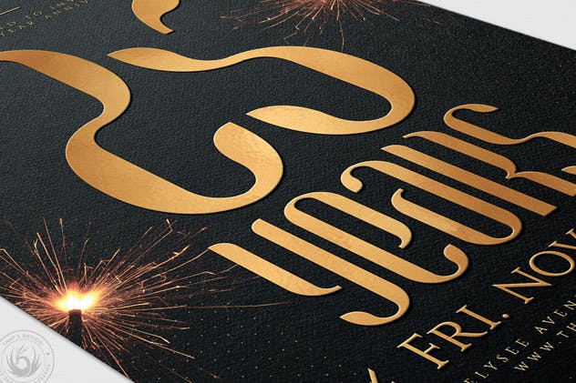 高端奢华企业周年庆活动海报设计模板 Birthday Anniversary Flyer Template插图(5)