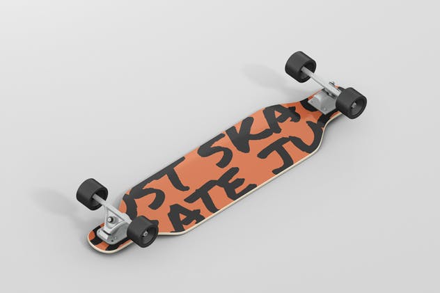 双翘长滑板图案设计样机 Freeride Longboard Mockup插图(5)