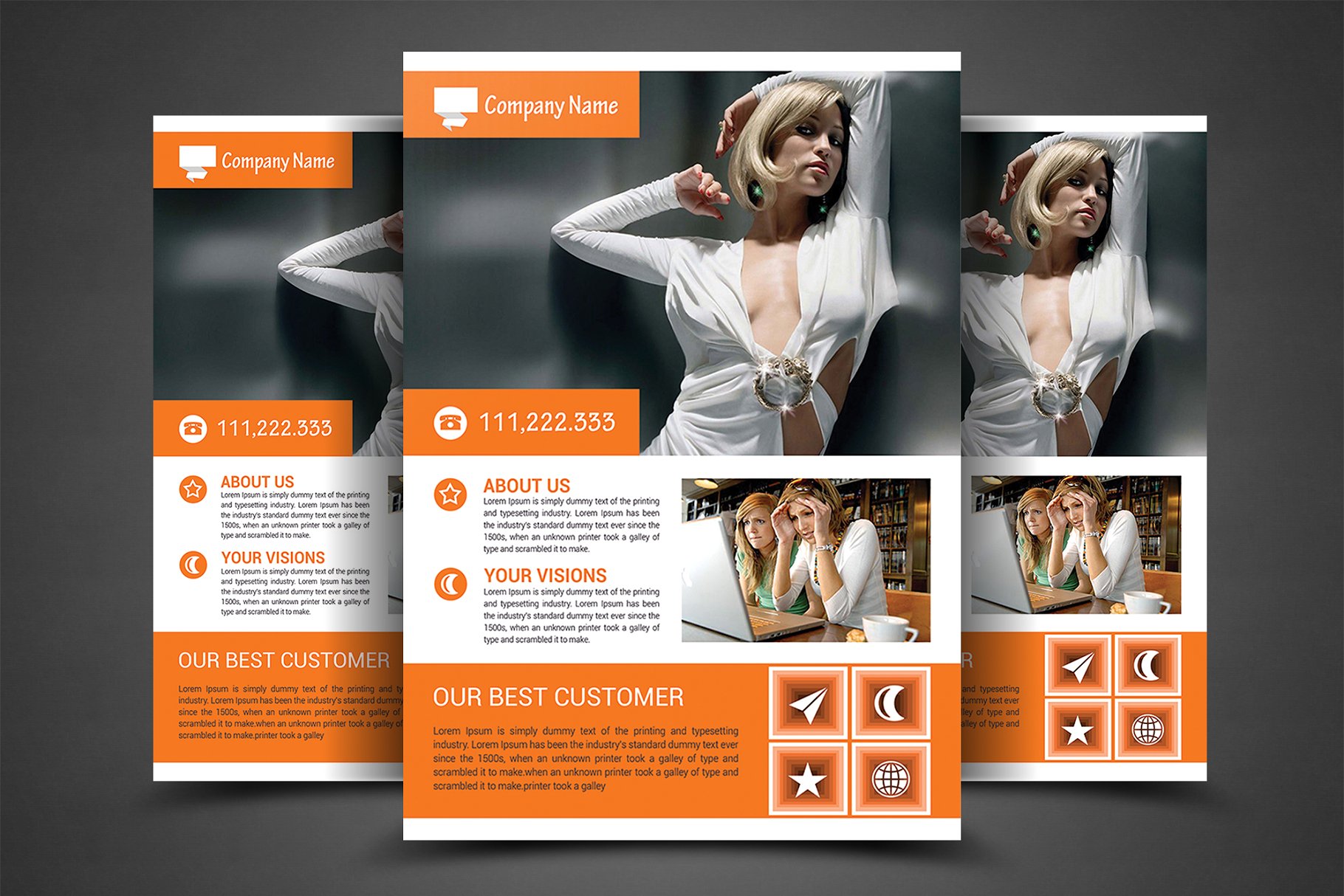 传统企业标准传单海报设计模板 Corporate Business Flyer Print Templ插图