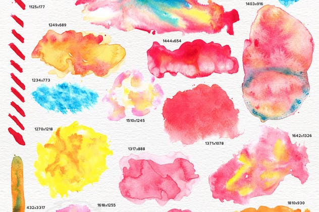 145手工制作水彩纹理套装 Watercolor Textures + BONUS插图(7)