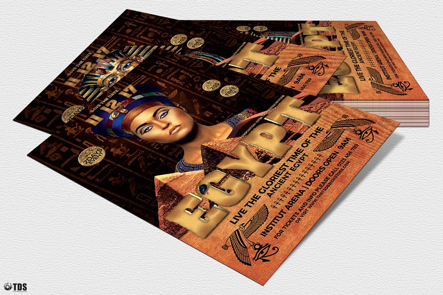 古埃及历史考古主题传单PSD模板 Ancient Egypt Event Flyer PSD插图(3)