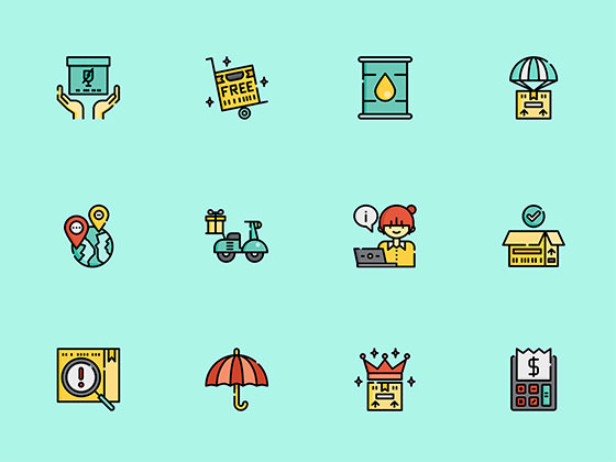 50 枚物流和配送元素图标素材之家精选sketch素材