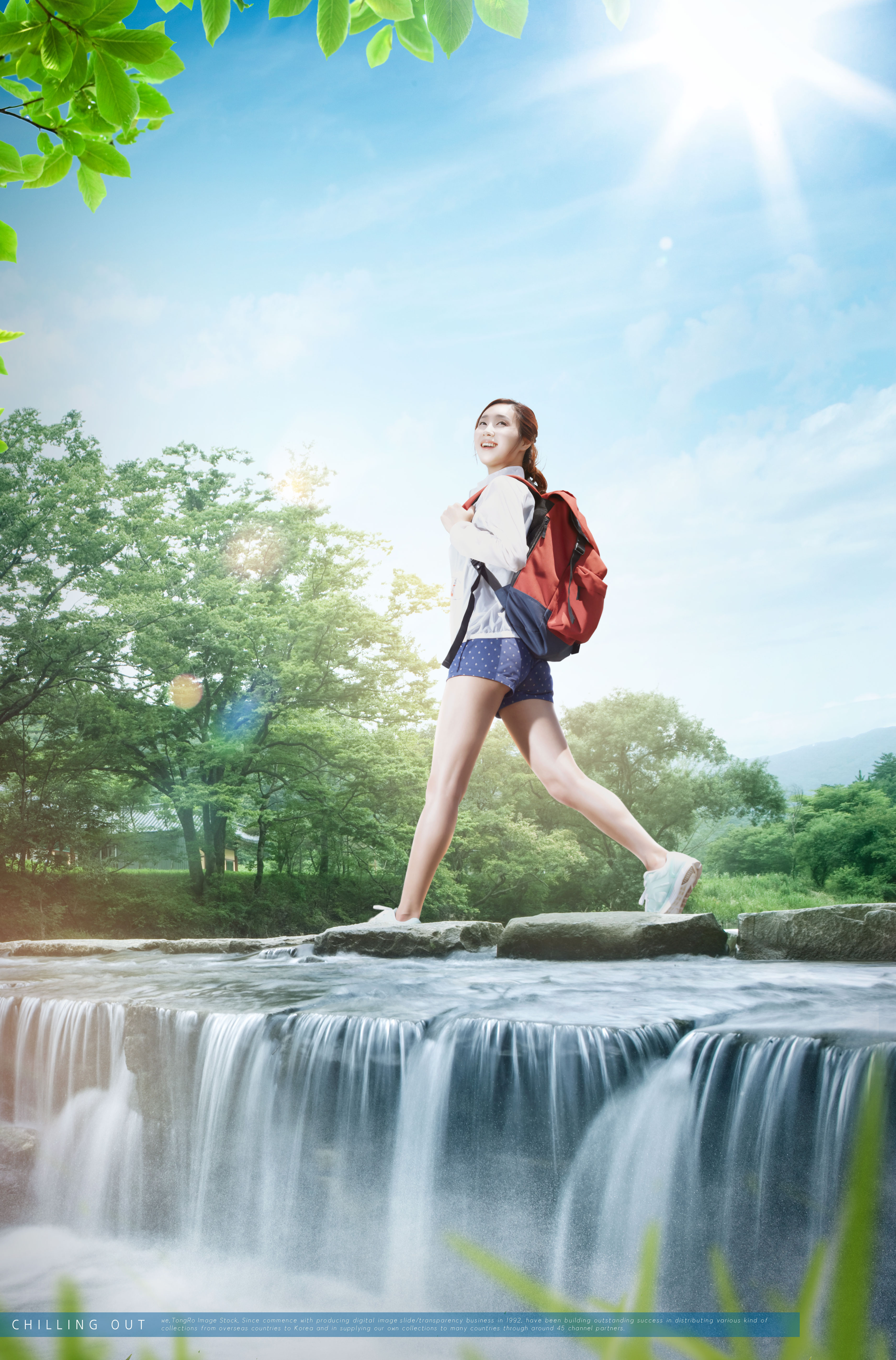 夏季户外大自然旅行海报设计模板插图