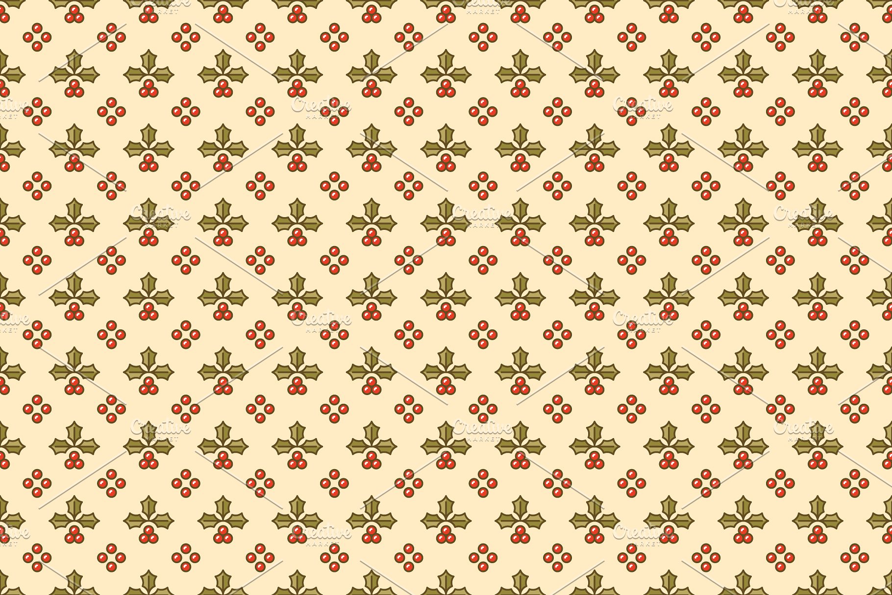 16个圣诞主题矢量无缝图案 16 Christmas seamless patterns插图(4)