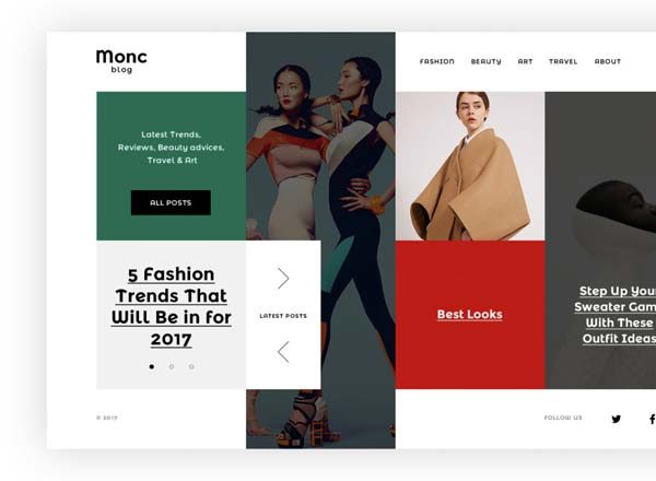 素材库下午茶:时尚类的博客响应式网页皮肤模版[PSD,Sketch]