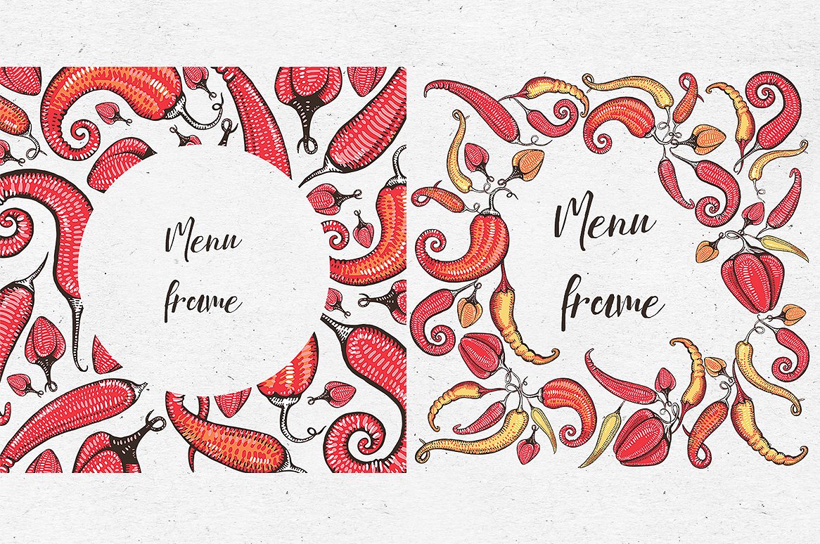 可爱的清新鲜红辣椒矢量插图插图(6)