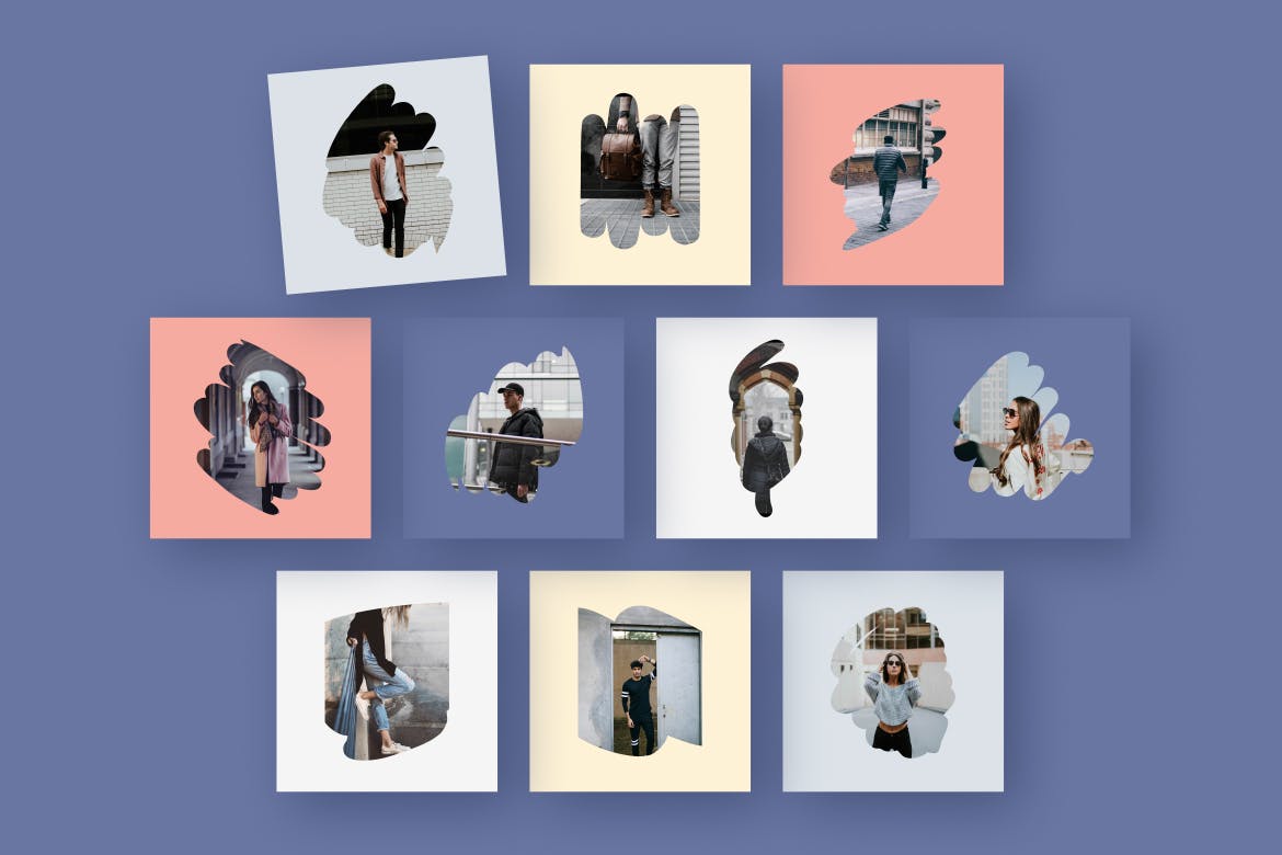 画笔笔画图形照片预览样机模板 Brush Stroke Photo Template插图(1)